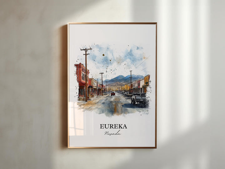 Eureka NV Wall Art, Eureka Nevada Print, Nevada Watercolor, Eureka Nevada Gift, Travel Print, Travel Poster, Housewarming Gift