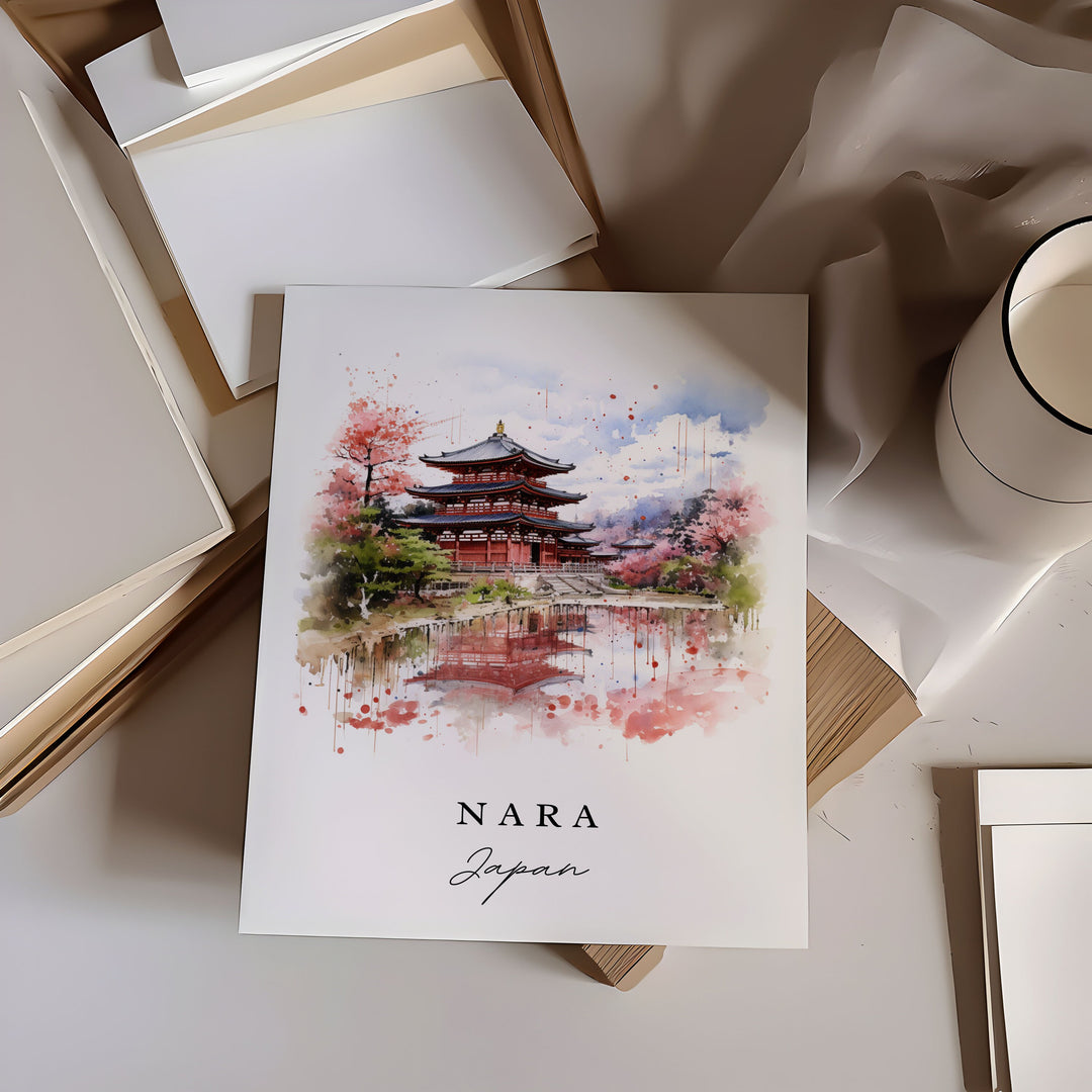 Nara Japan wall art - Japan, Nara poster, Nara Japan Wedding gift, Birthday present, Custom Text, Personalized Gift