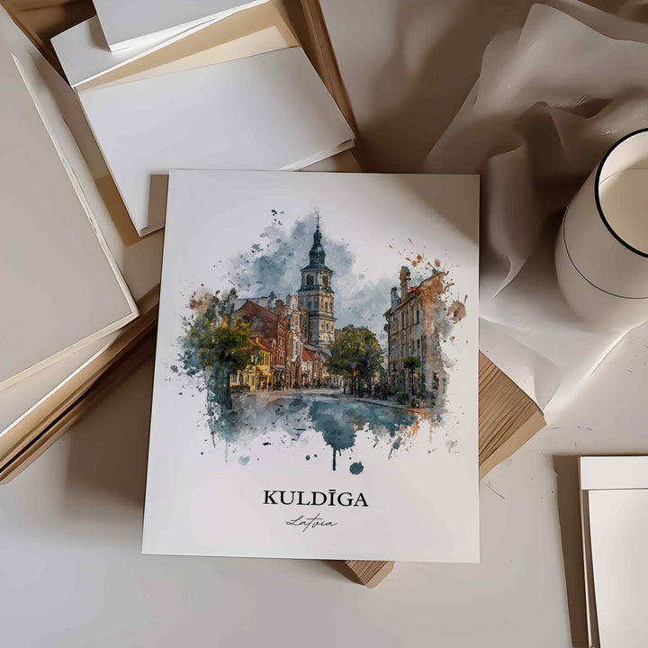 Kuldiga, Latvia – Watercolor Art Print