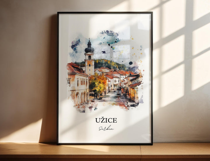 Uzice Serbia Wall Art, Zlatibor District Print, Serbia Watercolor Art, Uzice Serbia Gift, Travel Print, Travel Poster, Housewarming Gift