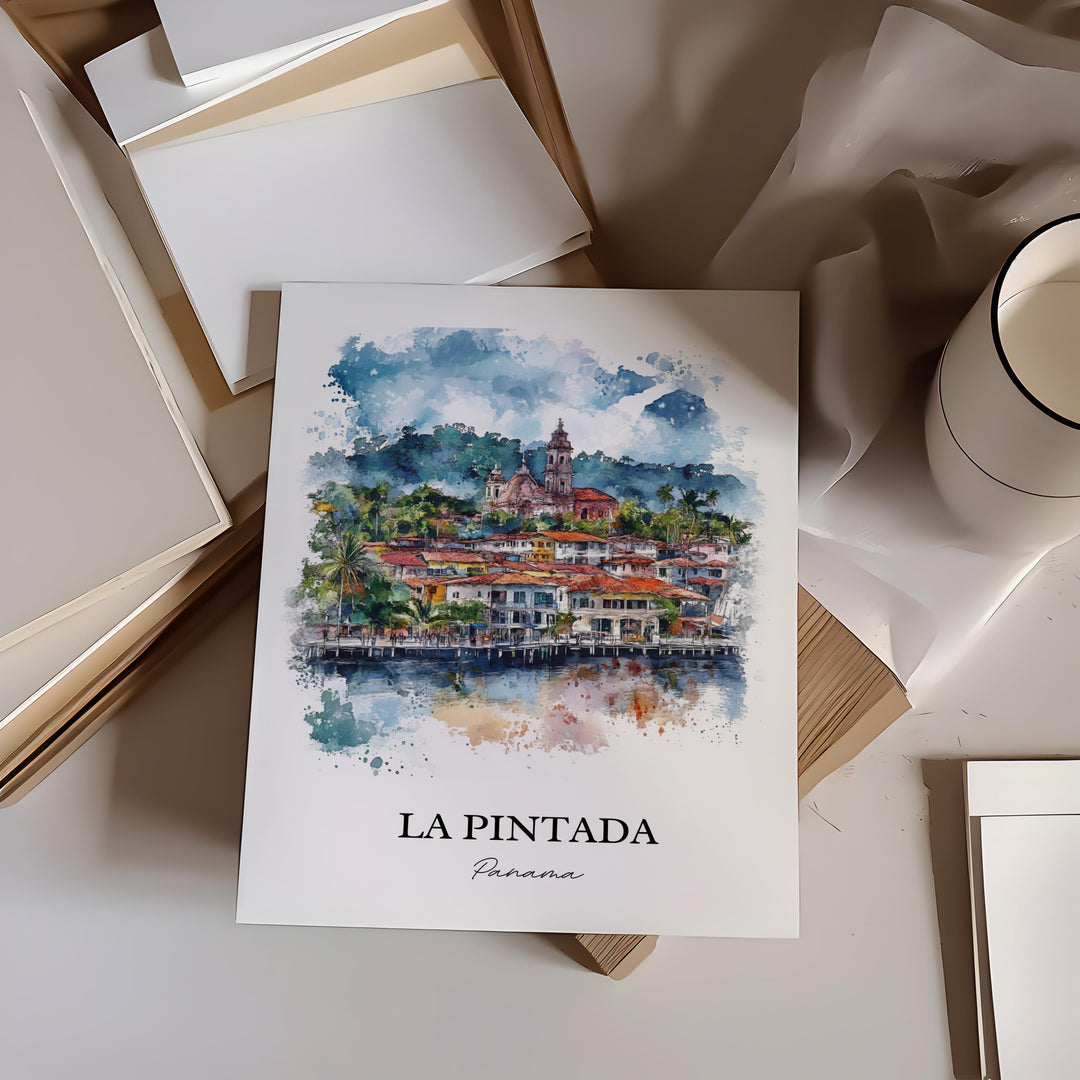 La Pintada Wall Art, La Pintada Panama Print, Panama Watercolor Art, La Pintada Gift, Travel Print, Travel Poster, Housewarming Gift