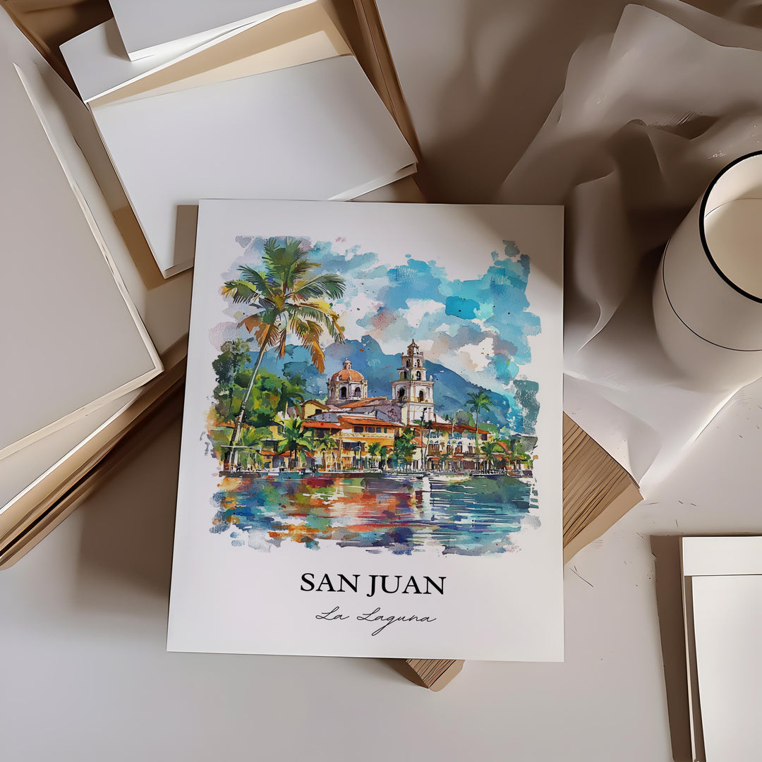 San Pedro La Laguna Wall Art, Guatemala Print, Guatemala Artwork, San Pedro La Laguna Gift, Travel Print, Travel Poster, Housewarming Gift