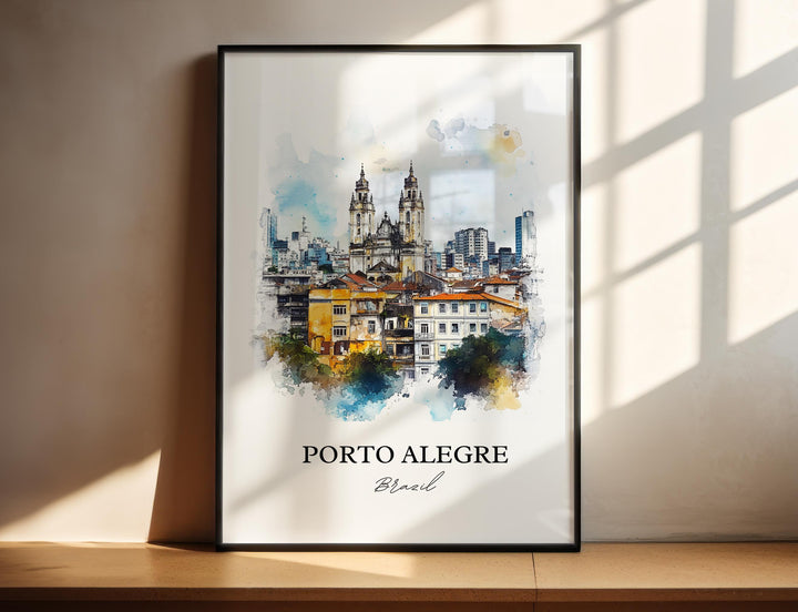 Porto Alegre, Brazil – Watercolor Art Print