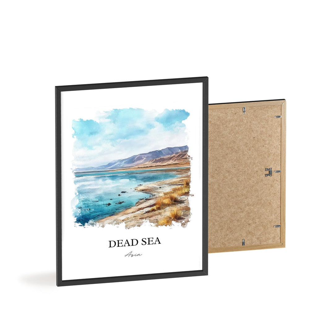 Dead Sea Wall Art, Dead Sea Asia Print, Dead Sea Watercolor Art, Dead Sea Gift, Travel Print, Travel Poster, Housewarming Gift