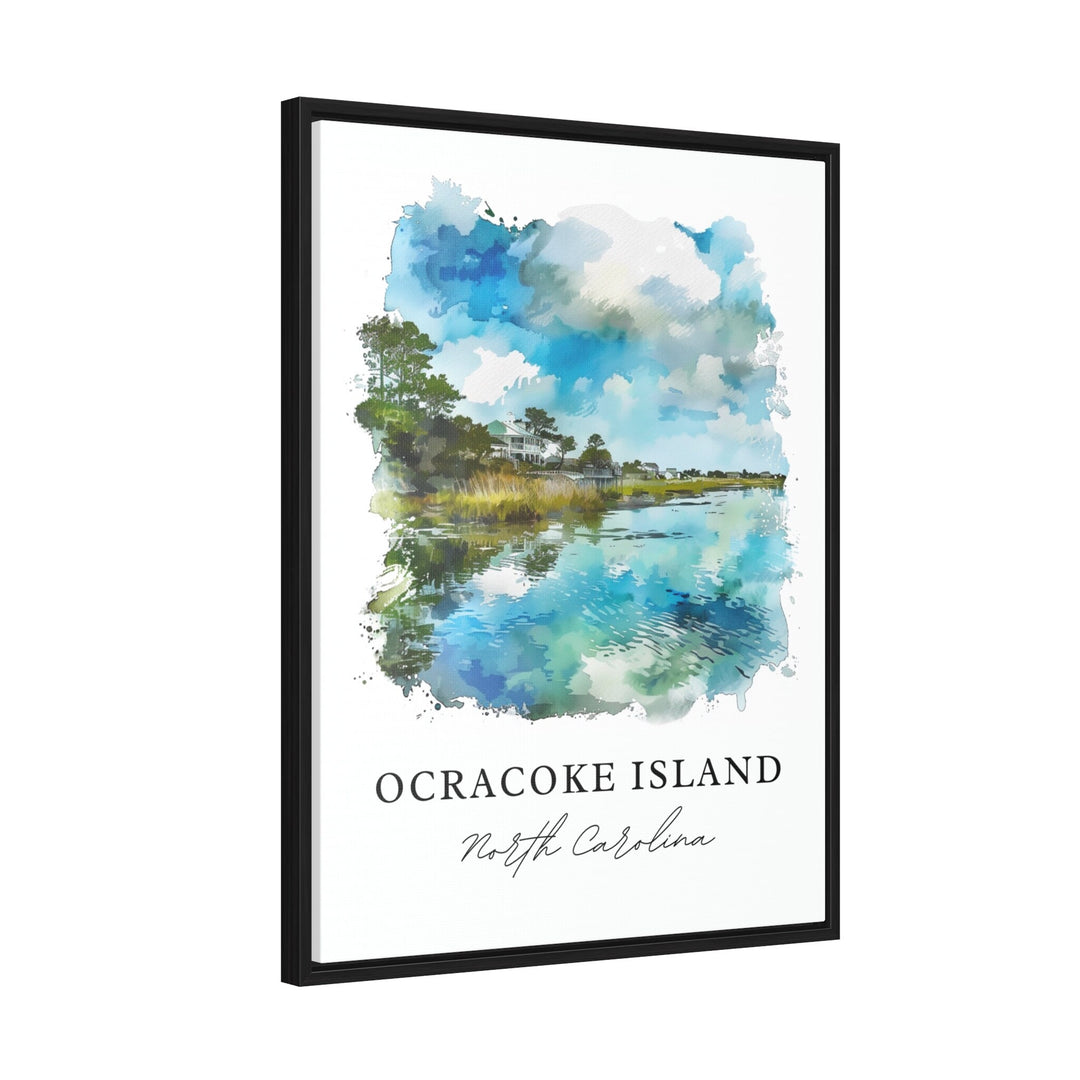 Ocracoke Island Wall Art, Ocracoke Island Print, Ocracoke Island NC Watercolor, Outer Banks NC Gift, Travel Print, Housewarming Gift