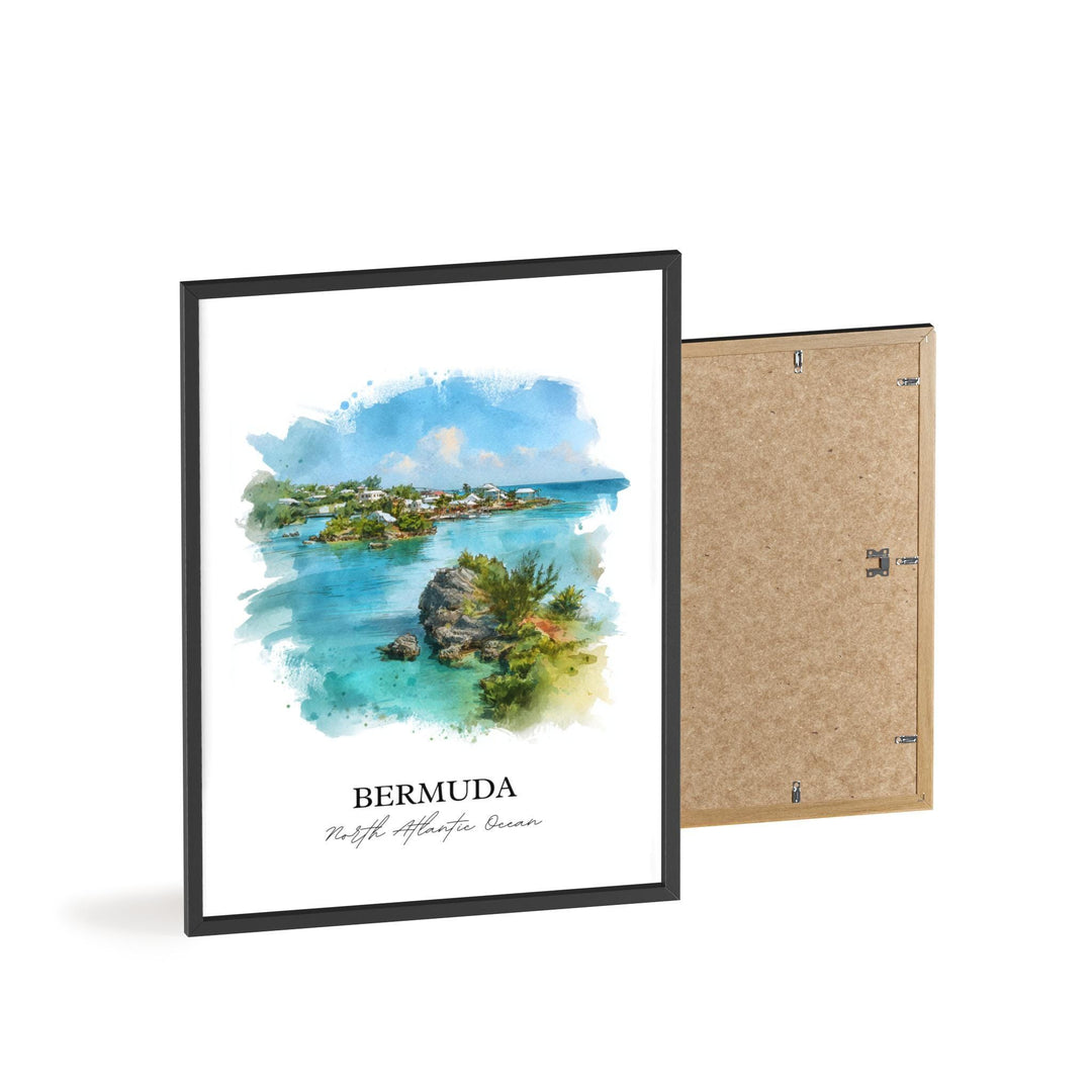 Bermuda Wall Art, Bermuda Print, Bermuda Watercolor Art, Bermuda Gift, Travel Print, Travel Poster, Housewarming Gift