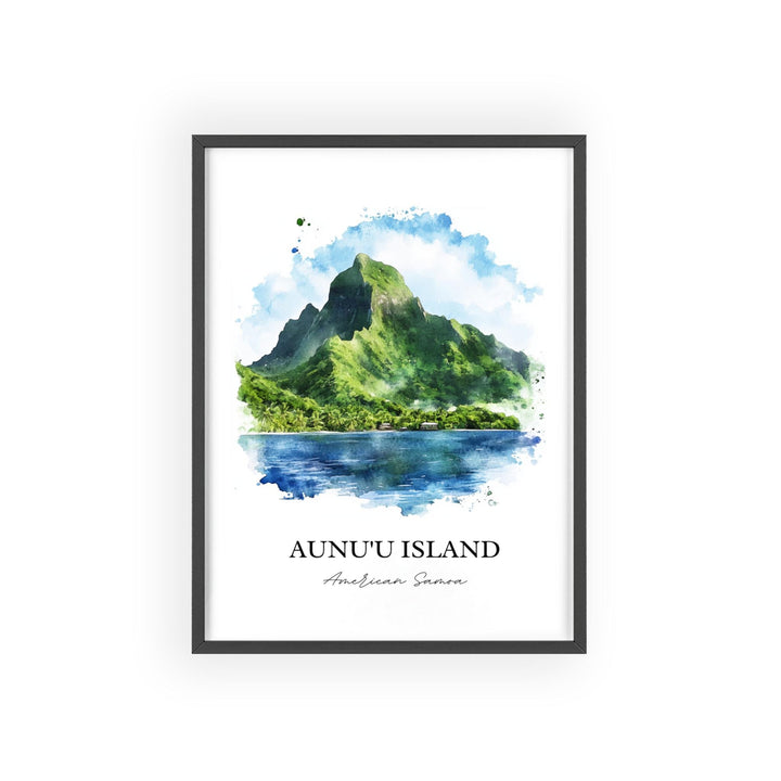 Aunu'u Island Wall Art, Tutuila Island Print, American Samoa Watercolor, Aunu'u Island Gift, Travel Print, Travel Poster, Housewarming Gift