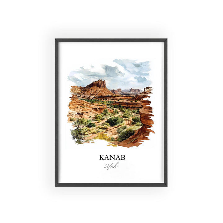 Kanab Utah Wall Art, Kane County Print, Utah Watercolor Art, Kanab Utah Gift, Travel Print, Travel Poster, Housewarming Gift
