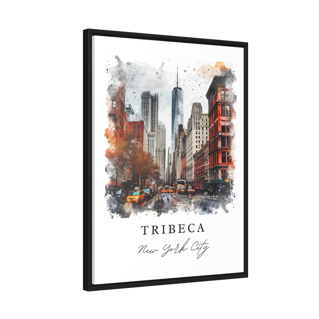 Tribeca watercolor travel art - Manhattan, Tribeca print, Tribeca NYC Wedding gift, Birthday present, Custom Text, Perfect Gift