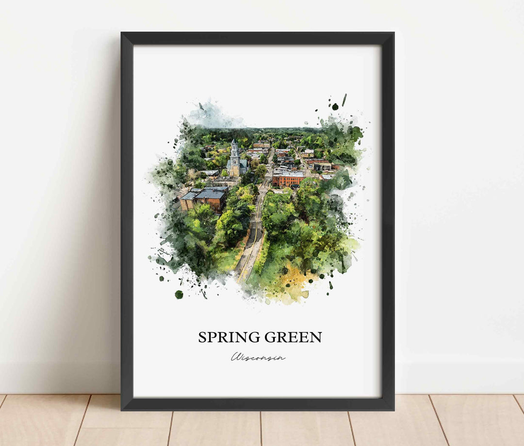 Spring Green, Wisconsin – Watercolor Art Print