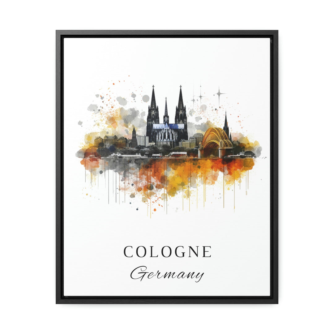 Cologne traditional travel art - Germany, Cologne poster, Wedding gift, Birthday present, Custom Text, Personalised Gift