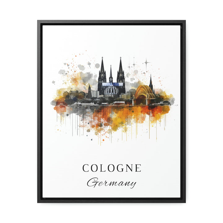 Cologne traditional travel art - Germany, Cologne poster, Wedding gift, Birthday present, Custom Text, Personalised Gift