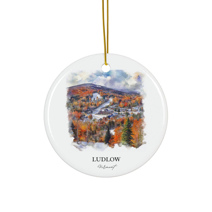Ludlow Vermont Ornament: Unique Ludlow VT Souvenir, Okemo Xmas Decor, and Authentic Okemo Ski Gift