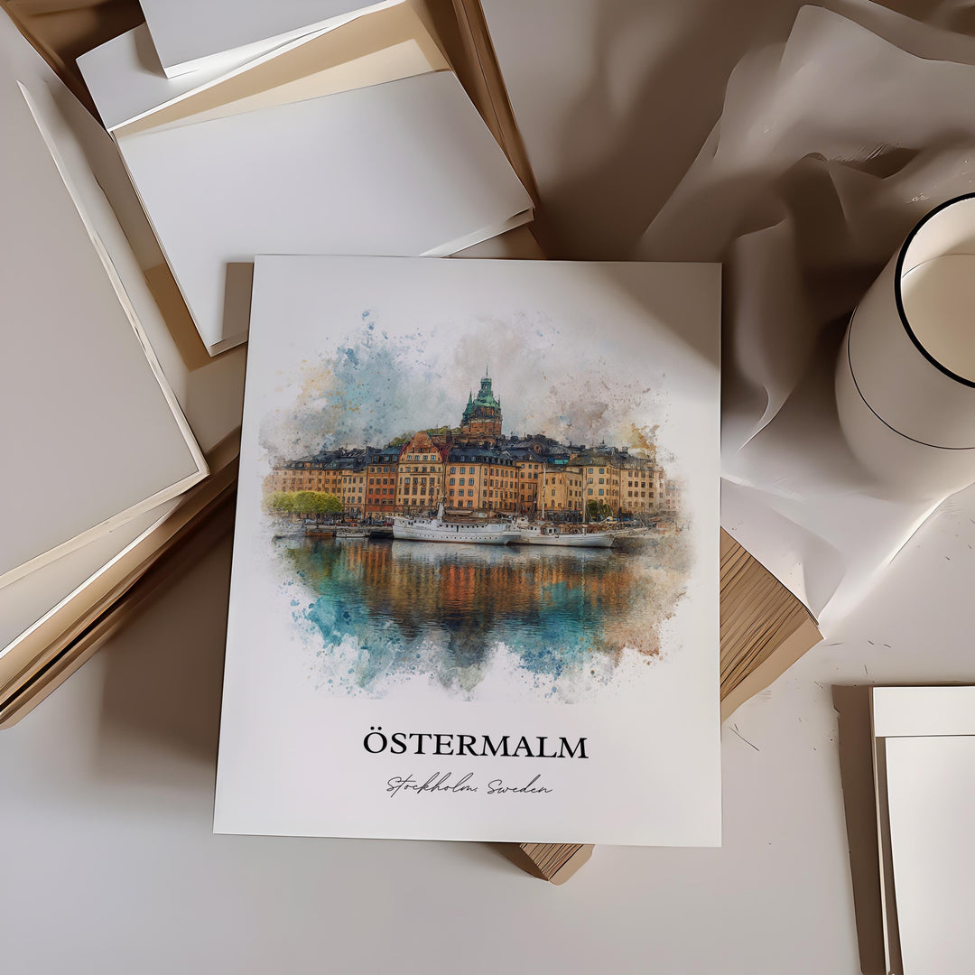 Östermalm, Stockholm – Watercolor Art Print