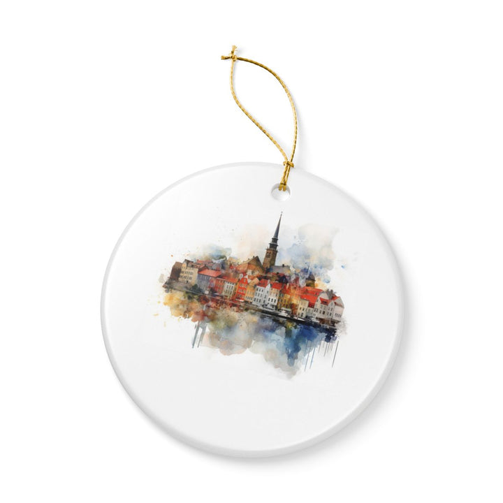 Aarhus Denmark Ornament: Unique Aarhus Souvenir, Aarhus Denmark Xmas Decor, and Authentic Aarhus Gift