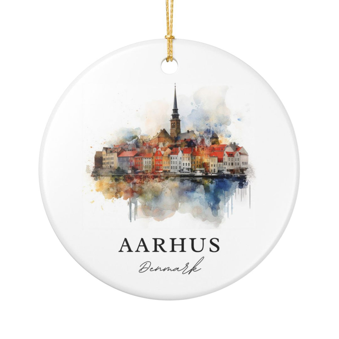 Aarhus Denmark Ornament: Unique Aarhus Souvenir, Aarhus Denmark Xmas Decor, and Authentic Aarhus Gift