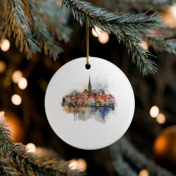 Aarhus Denmark Ornament: Unique Aarhus Souvenir, Aarhus Denmark Xmas Decor, and Authentic Aarhus Gift