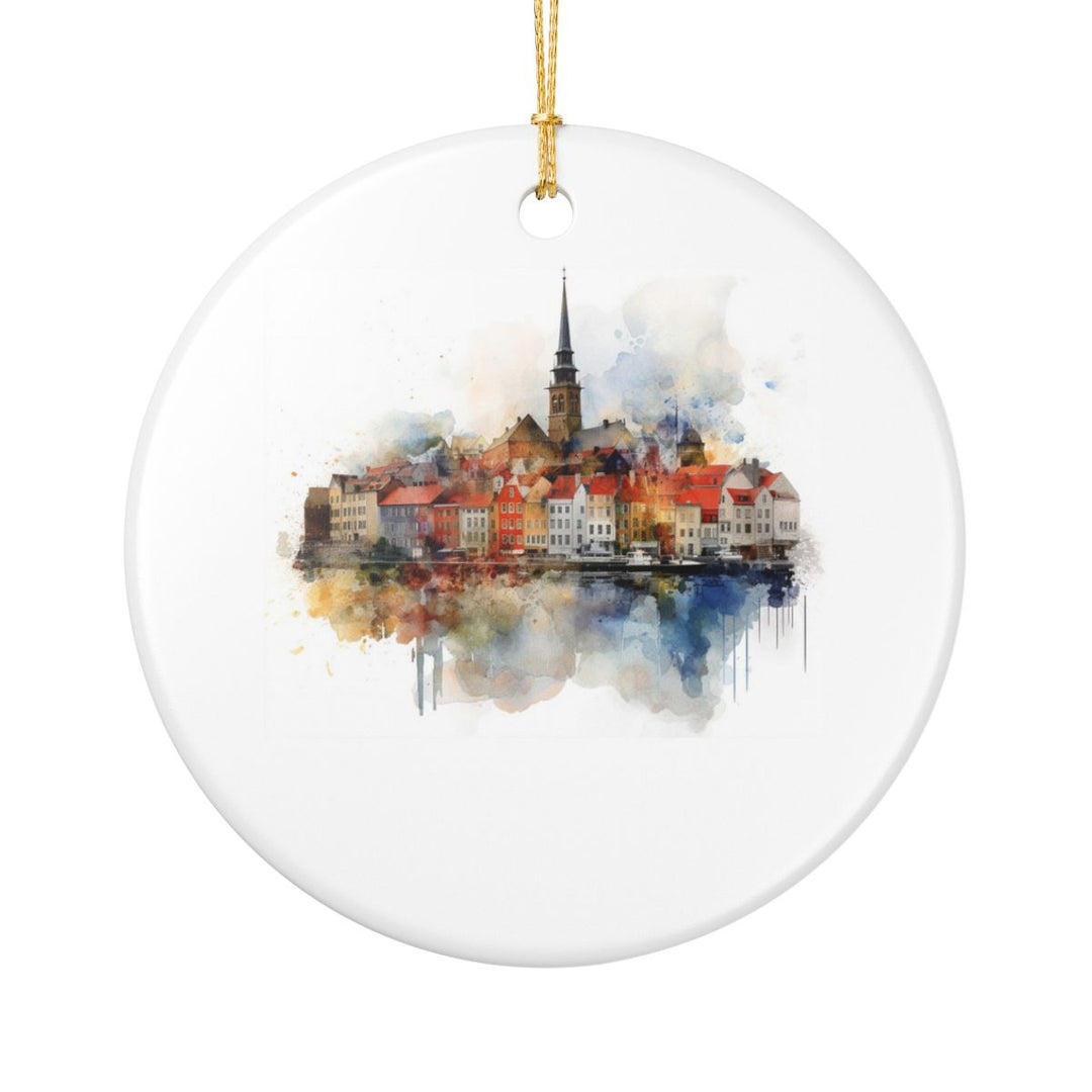 Aarhus Denmark Ornament: Unique Aarhus Souvenir, Aarhus Denmark Xmas Decor, and Authentic Aarhus Gift
