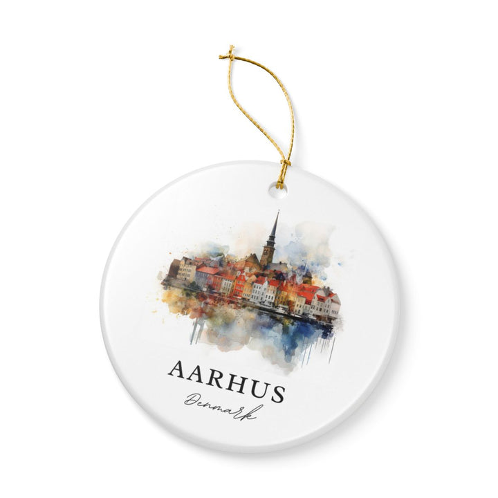 Aarhus Denmark Ornament: Unique Aarhus Souvenir, Aarhus Denmark Xmas Decor, and Authentic Aarhus Gift