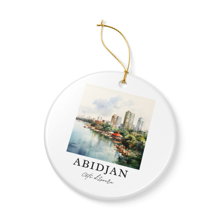 Abidjan Ivory Coast Ornament: Unique Abidjan Souvenir, Abidjan Ivory Coast Xmas Decor, and Authentic Abidjan Gift