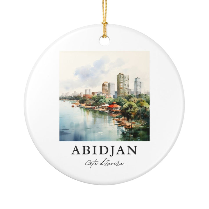 Abidjan Ivory Coast Ornament: Unique Abidjan Souvenir, Abidjan Ivory Coast Xmas Decor, and Authentic Abidjan Gift