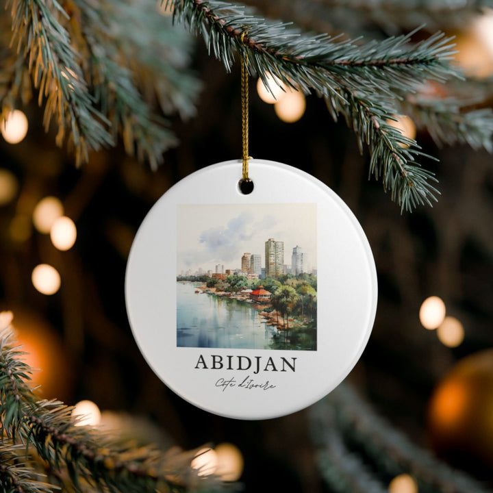 Abidjan Ivory Coast Ornament: Unique Abidjan Souvenir, Abidjan Ivory Coast Xmas Decor, and Authentic Abidjan Gift