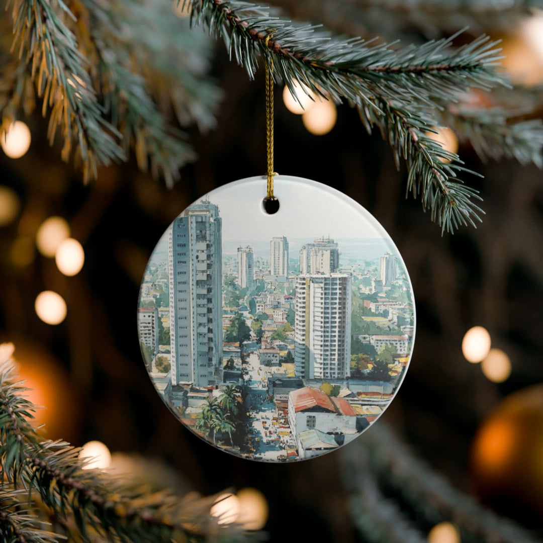 Abidjan Ivory Coast Ornament: Unique Abidjan Souvenir, Abidjan Ivory Coast Xmas Decor, and Authentic Abidjan Gift