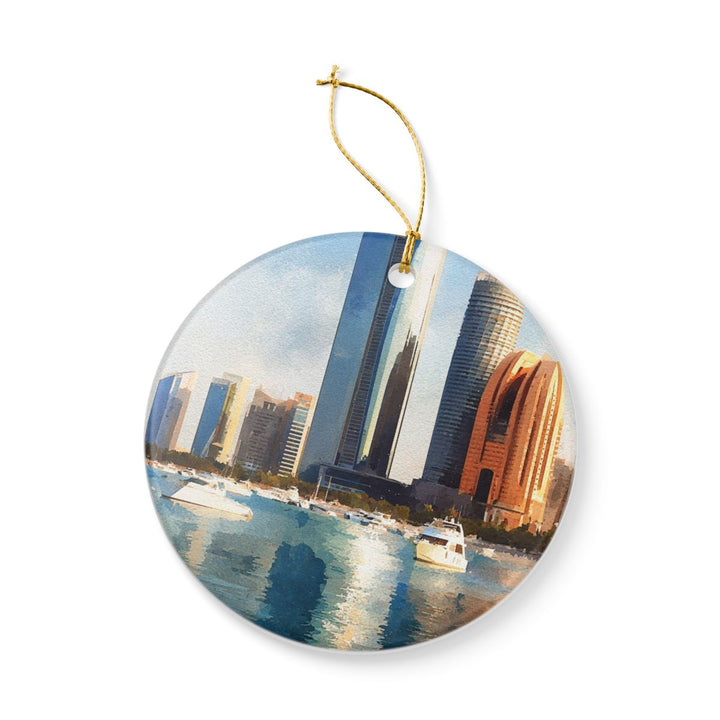 Abu Dhabi United Arab Emirates Ornament: Unique Abu Dhabi Souvenir, Abu Dhabi United Arab Emirates Xmas Decor, and Authentic Abu Dhabi Gift