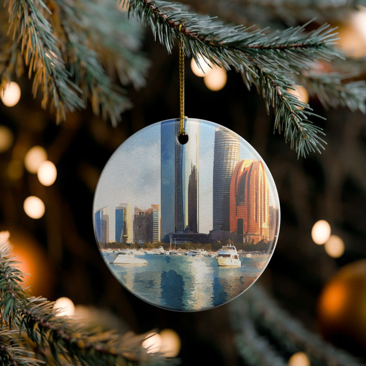 Abu Dhabi United Arab Emirates Ornament: Unique Abu Dhabi Souvenir, Abu Dhabi United Arab Emirates Xmas Decor, and Authentic Abu Dhabi Gift