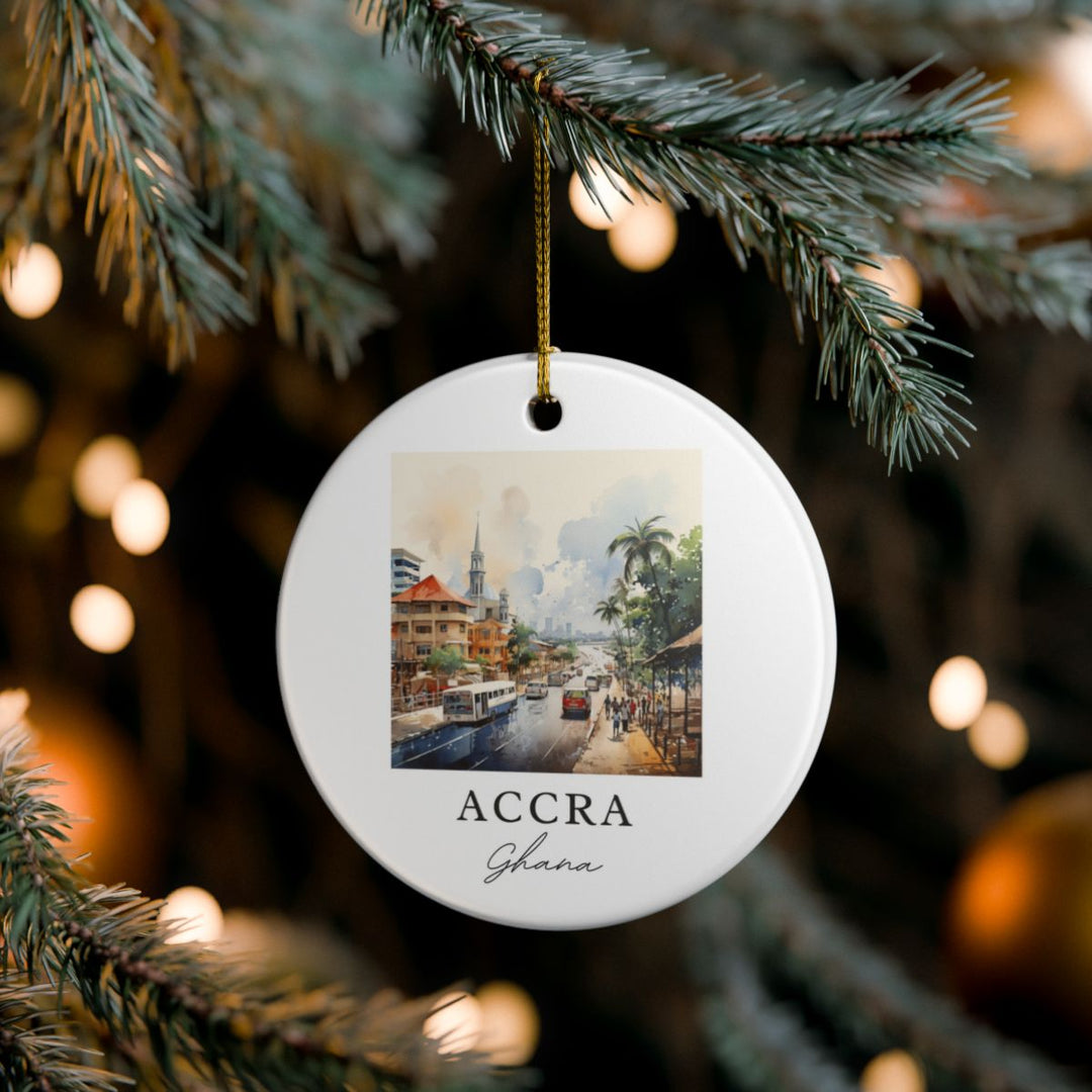Accra Ghana Ornament: Unique Accra Souvenir, Accra Ghana Xmas Decor, and Authentic Accra Gift