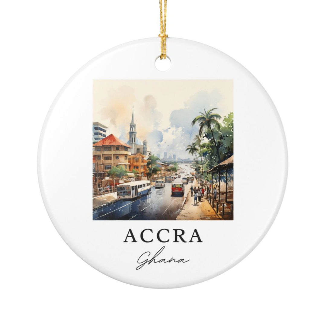 Accra Ghana Ornament: Unique Accra Souvenir, Accra Ghana Xmas Decor, and Authentic Accra Gift