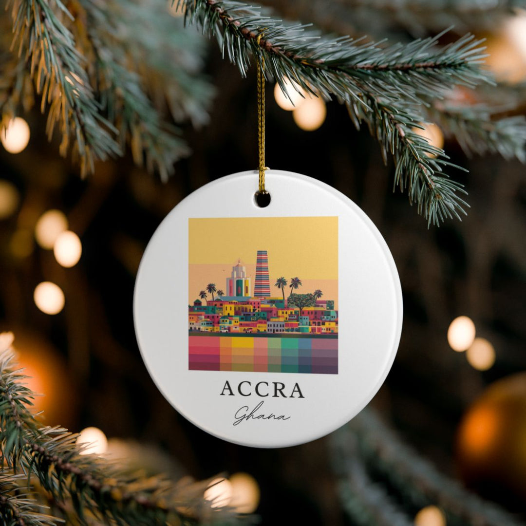 Accra Ghana Ornament: Unique Accra Souvenir, Accra Ghana Xmas Decor, and Authentic Accra Gift