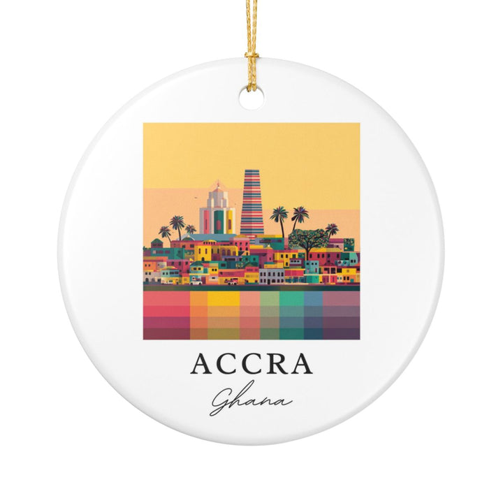 Accra Ghana Ornament: Unique Accra Souvenir, Accra Ghana Xmas Decor, and Authentic Accra Gift