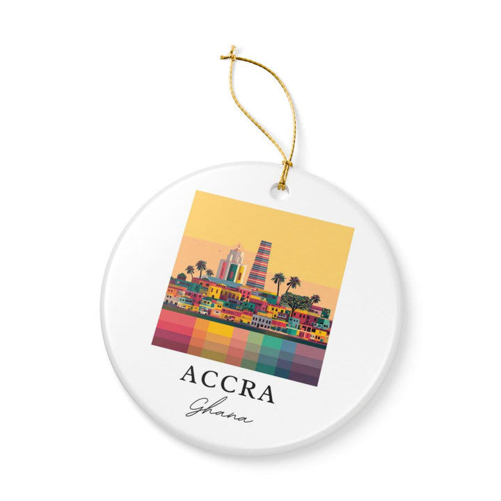 Accra Ghana Ornament: Unique Accra Souvenir, Accra Ghana Xmas Decor, and Authentic Accra Gift