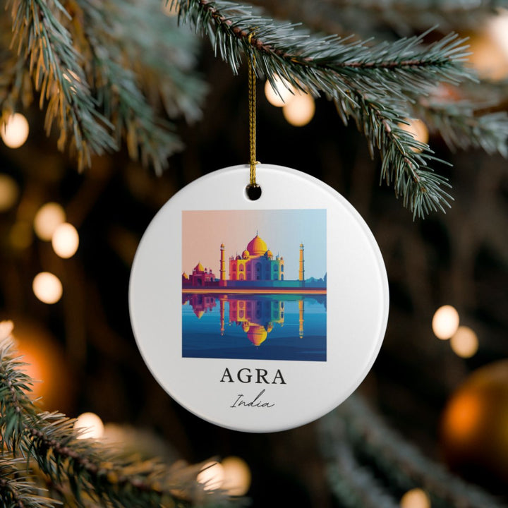 Agra India Ornament: Unique Agra Souvenir, Agra India Xmas Decor, and Authentic Agra Gift