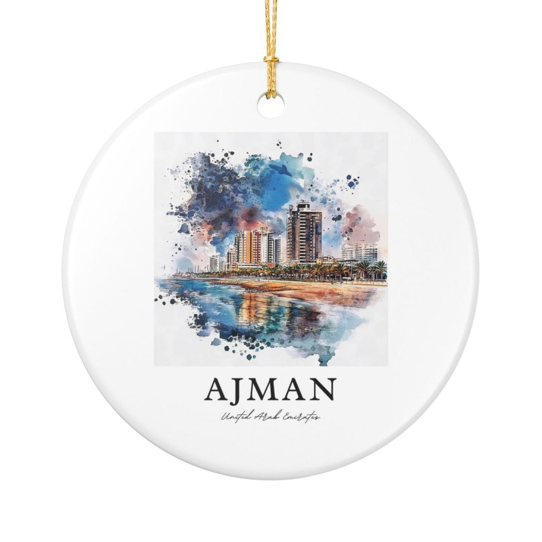 Ajman UAE Ornament: Unique Ajman Souvenir, Ajman United Arab Emirates Xmas Decor, and Authentic Ajman Gift