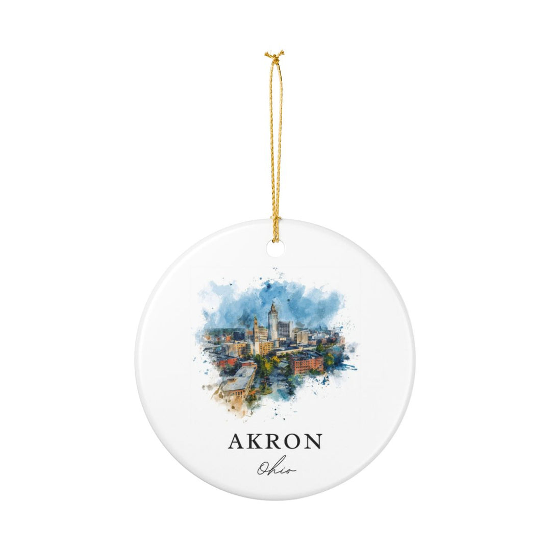 Akron Ohio Ornament: Unique Akron Souvenir, Akron Ohio Xmas Decor, and Authentic Akron Gift