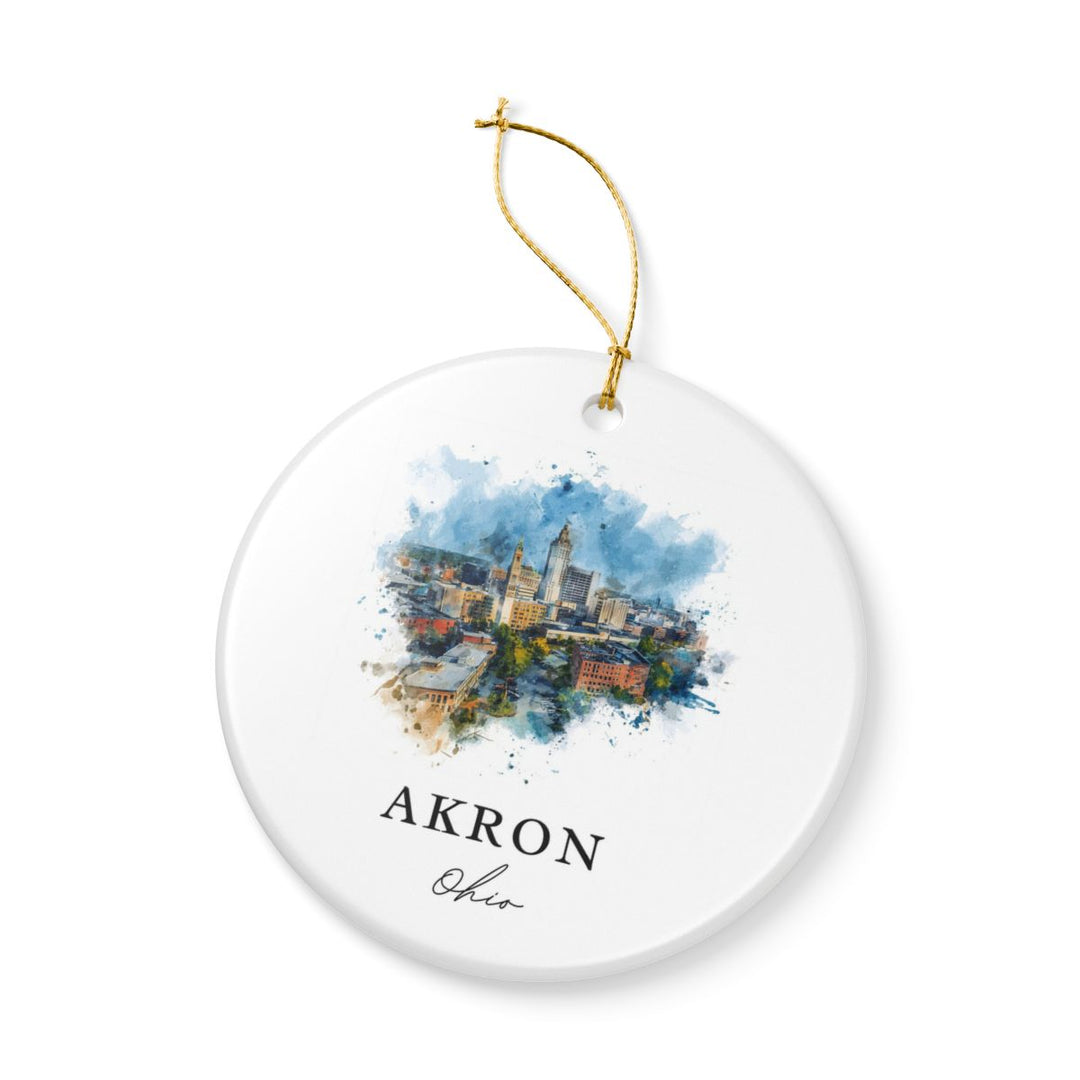 Akron Ohio Ornament: Unique Akron Souvenir, Akron Ohio Xmas Decor, and Authentic Akron Gift