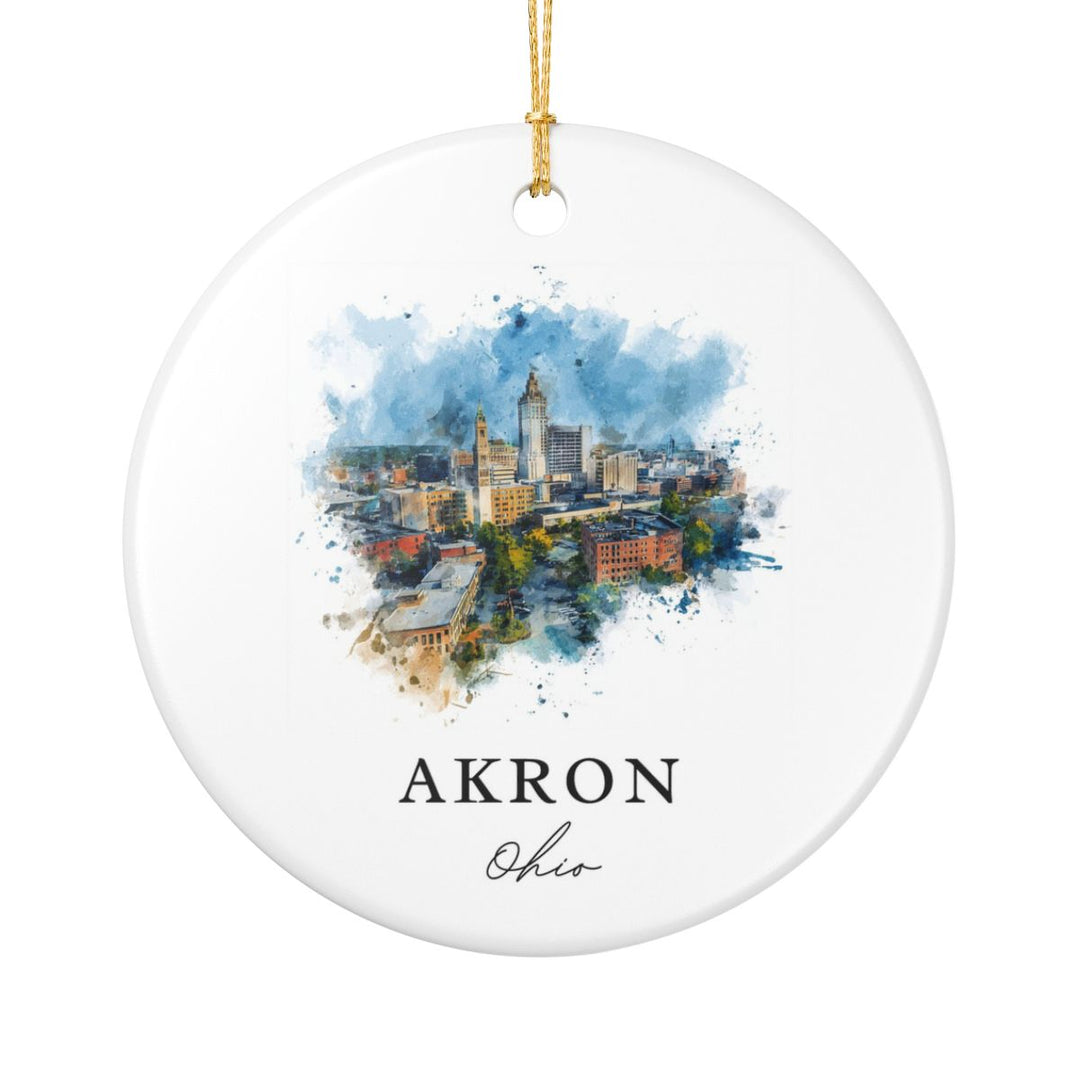 Akron Ohio Ornament: Unique Akron Souvenir, Akron Ohio Xmas Decor, and Authentic Akron Gift