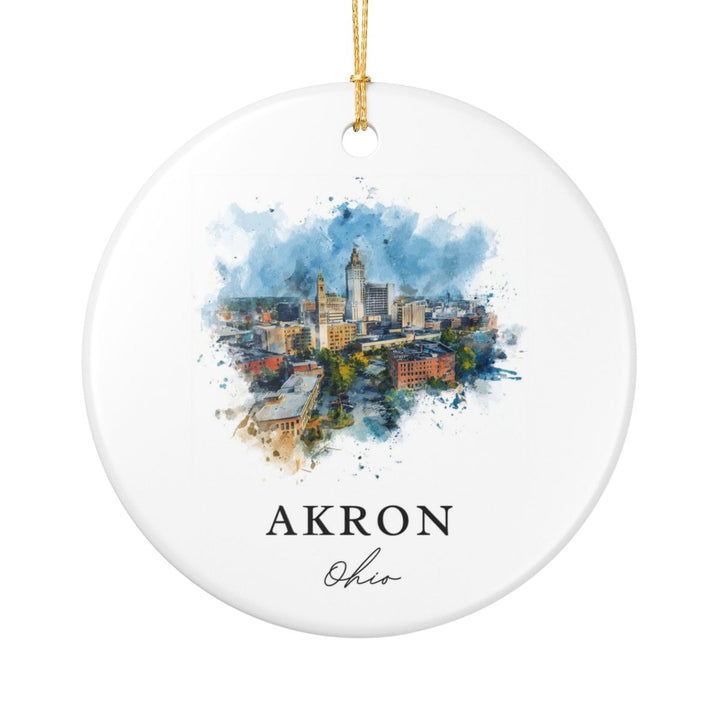 Akron Ohio Ornament: Unique Akron Souvenir, Akron Ohio Xmas Decor, and Authentic Akron Gift