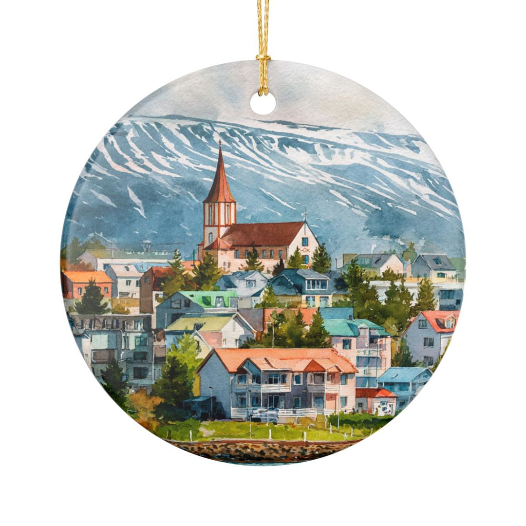 Akureyri Iceland Ornament: Unique Akureyri Iceland Souvenir, Akureyri Iceland Xmas Decor, and Authentic Akureyri Iceland Gift