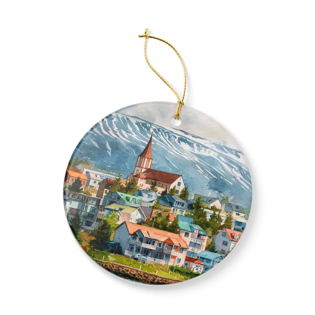 Akureyri Iceland Ornament: Unique Akureyri Iceland Souvenir, Akureyri Iceland Xmas Decor, and Authentic Akureyri Iceland Gift