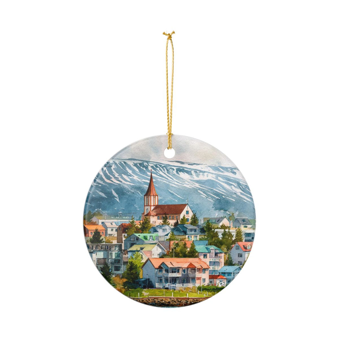 Akureyri Iceland Ornament: Unique Akureyri Iceland Souvenir, Akureyri Iceland Xmas Decor, and Authentic Akureyri Iceland Gift
