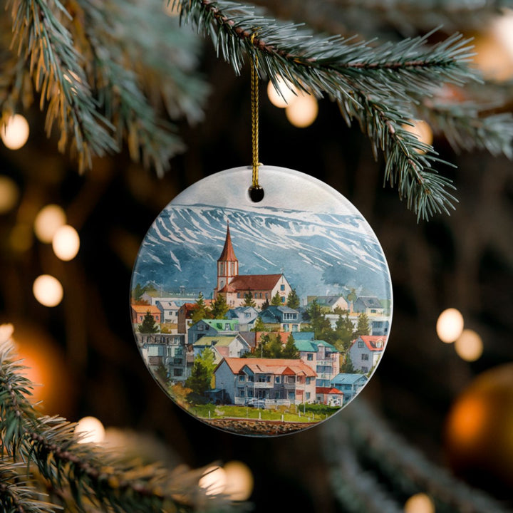 Akureyri Iceland Ornament: Unique Akureyri Iceland Souvenir, Akureyri Iceland Xmas Decor, and Authentic Akureyri Iceland Gift