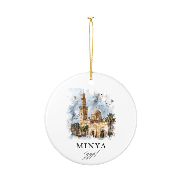 AL Minya Egypt Ornament: Unique AL Minya Souvenir, AL Minya Egypt Xmas Decor, and Authentic AL Minya Gift