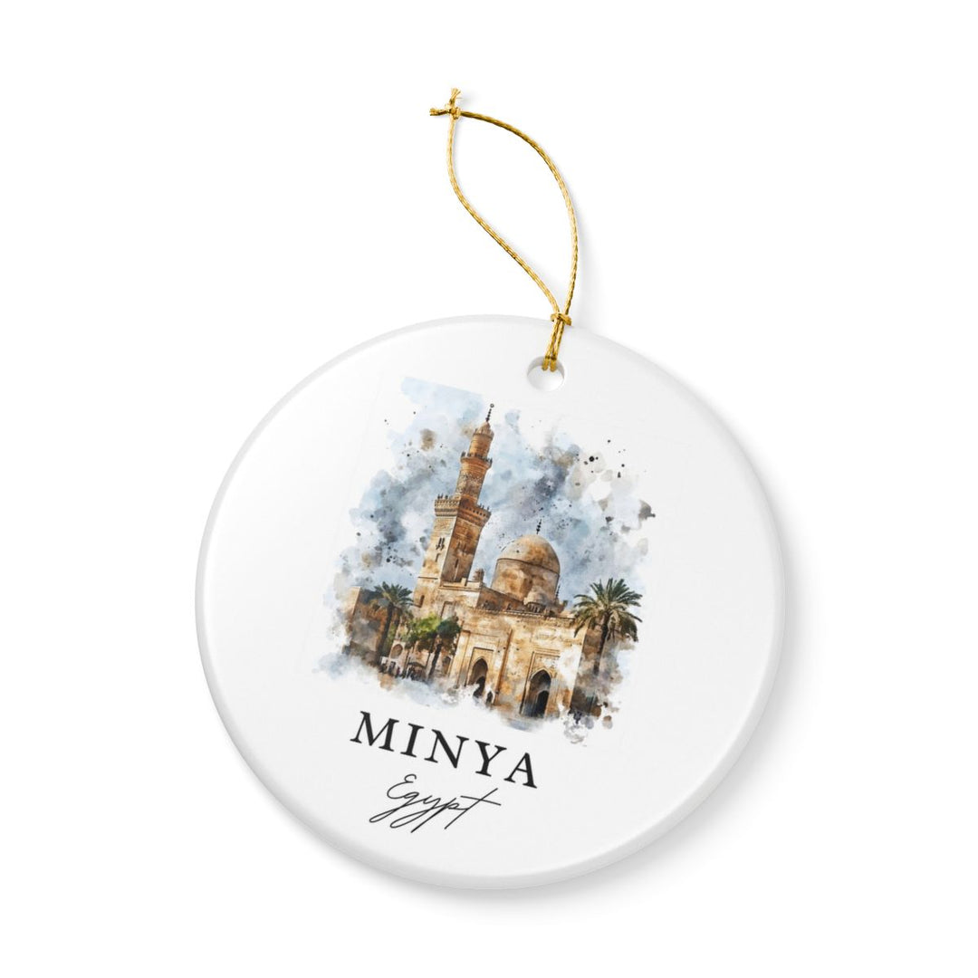 AL Minya Egypt Ornament: Unique AL Minya Souvenir, AL Minya Egypt Xmas Decor, and Authentic AL Minya Gift