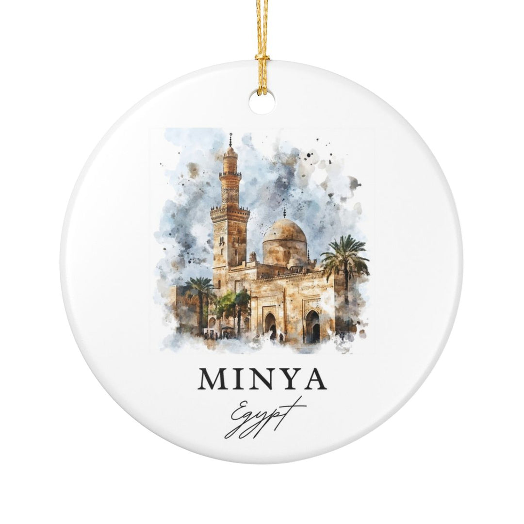 AL Minya Egypt Ornament: Unique AL Minya Souvenir, AL Minya Egypt Xmas Decor, and Authentic AL Minya Gift