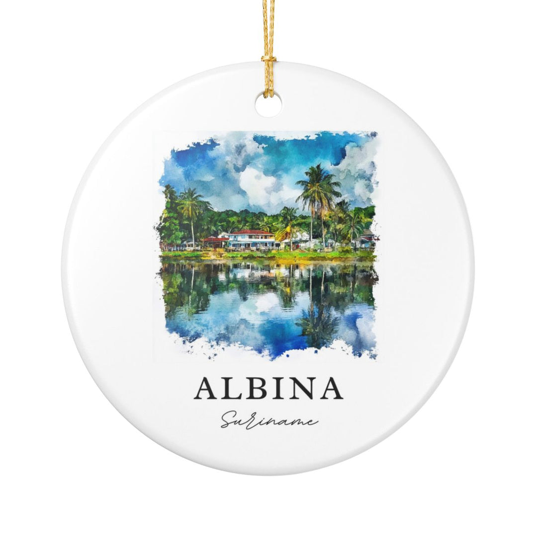 Albina Suriname Ornament: Unique Albina Suriname Souvenir, Albina Suriname Xmas Decor, and Authentic Albina Suriname Gift