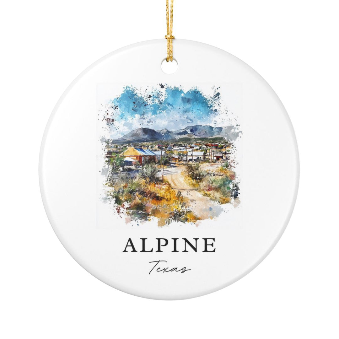 Alpine Texas Ornament: Unique Alpine Texas Souvenir, Alpine Texas Xmas Decor, and Authentic Alpine Texas Gift