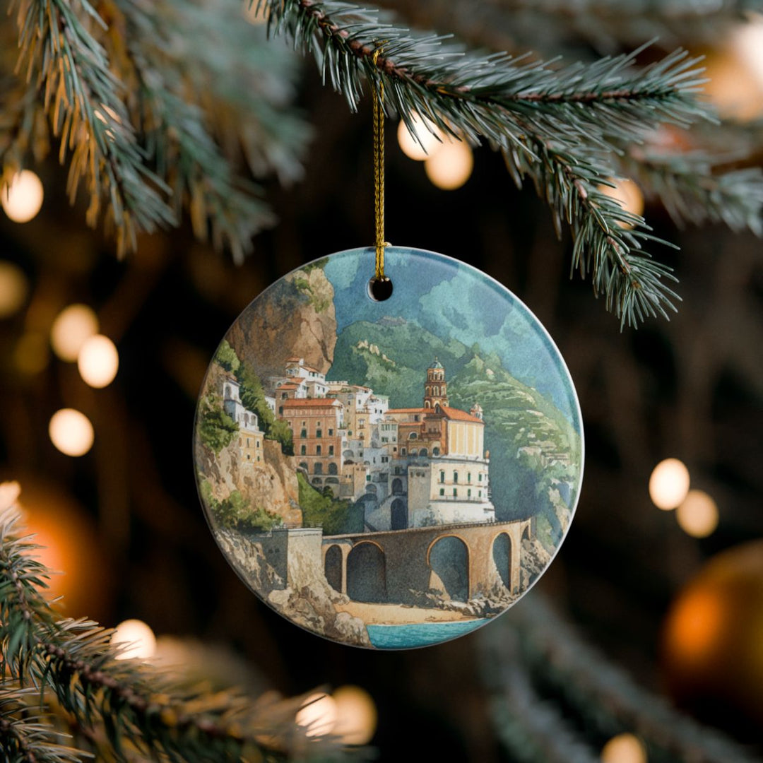 Amalfi Coast Italy Ornament: Unique Amalfi Coast Souvenir, Amalfi Coast Italy Xmas Decor, and Authentic Amalfi Coast Gift